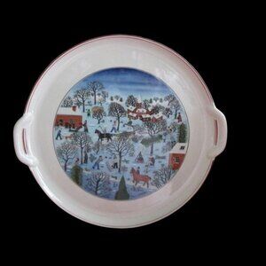 Villeroy & Boch Naif Christmas 12" Cake Plate Dessert Serving Platter 12"